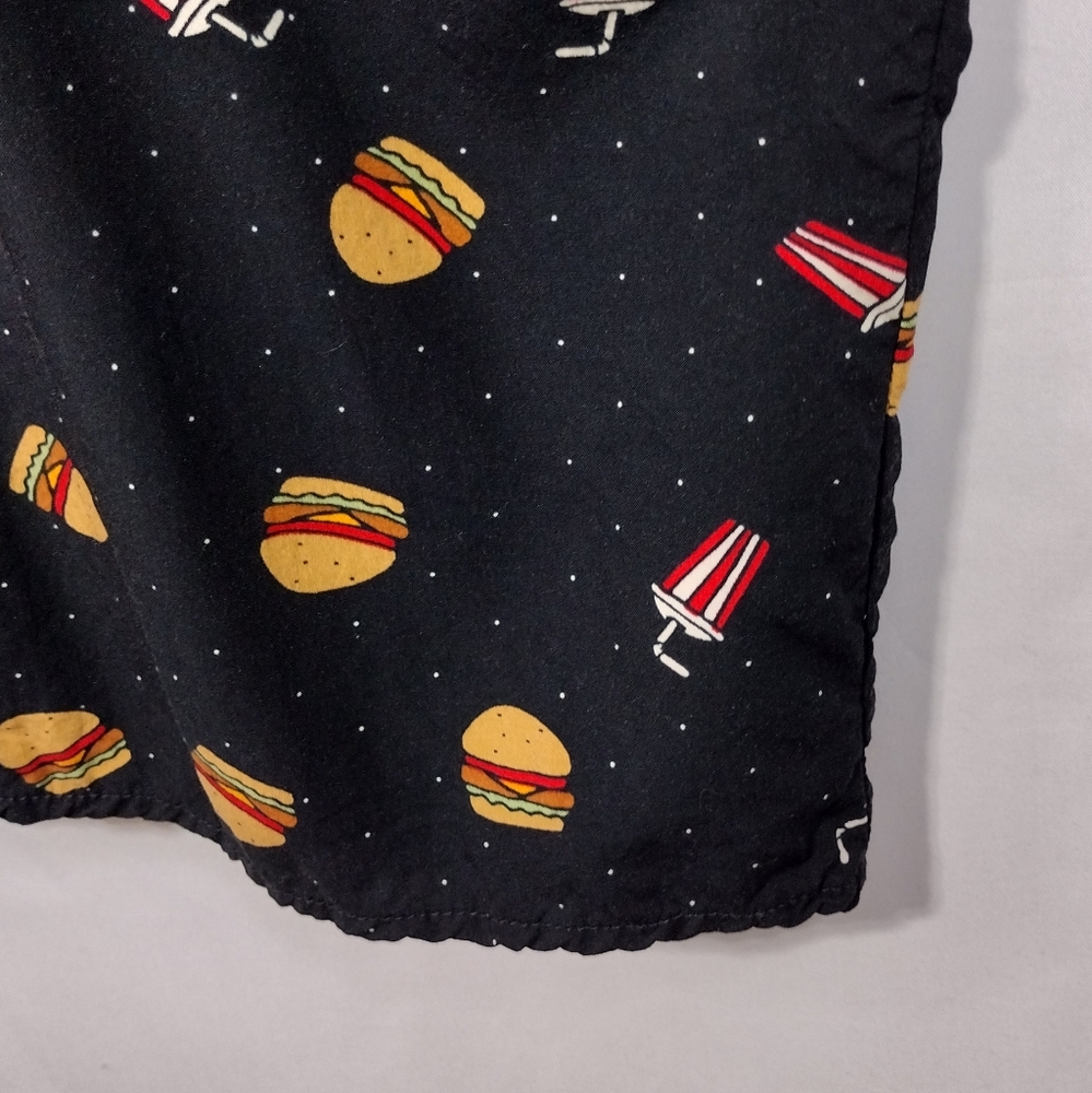 Lularoe Charlie Novelty Print Button Shirt Mens 3XL Black Casual Comfy Retro 90s - Picture 4 of 9